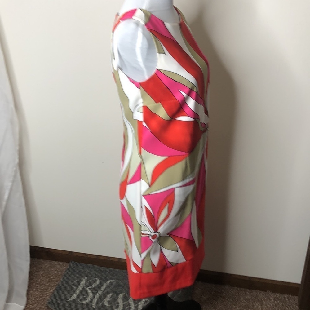 AB studio women’s red &pink floral sleeveless dress size 4 - Picture 6 of 10